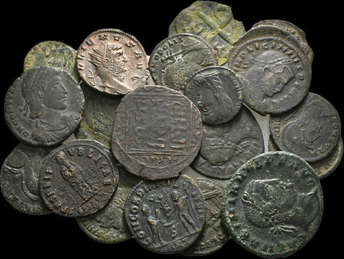 19 Ancient Roman coins with a stray Islamic coin or two